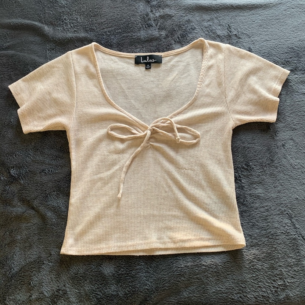 Lulu’s Beige Crop Top